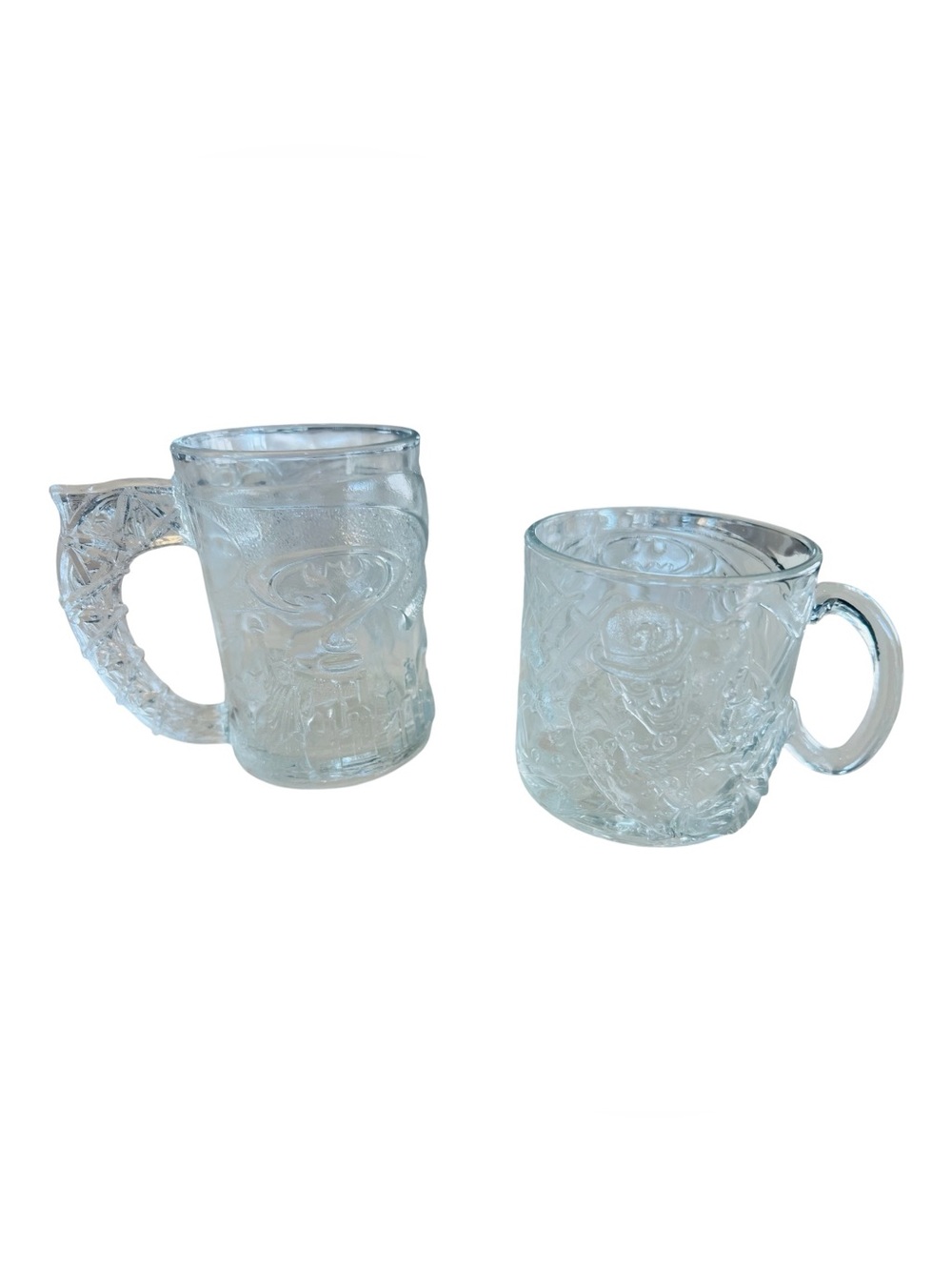 Vintage 1995 McDonald’s Batman Forever Glass Mugs Batman & Two-Face Set of 2